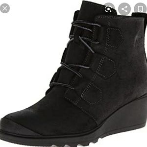 OILED SUEDE TORONTO LACE WEDGE BOOTIES